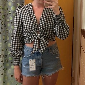 Zara Long Sleeve Cropped Top